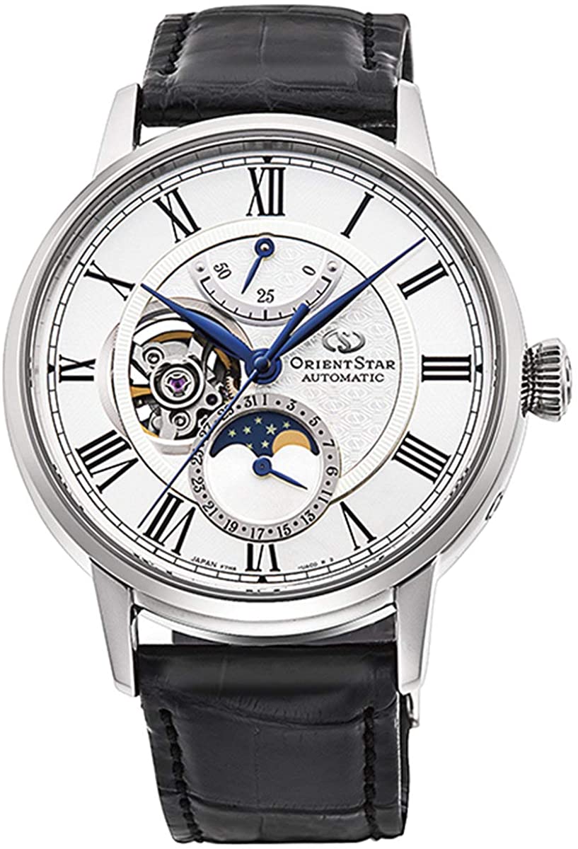 Reloj mecánico ORIENT STAR RK-AY0101S con fase lunar y diseño clásico