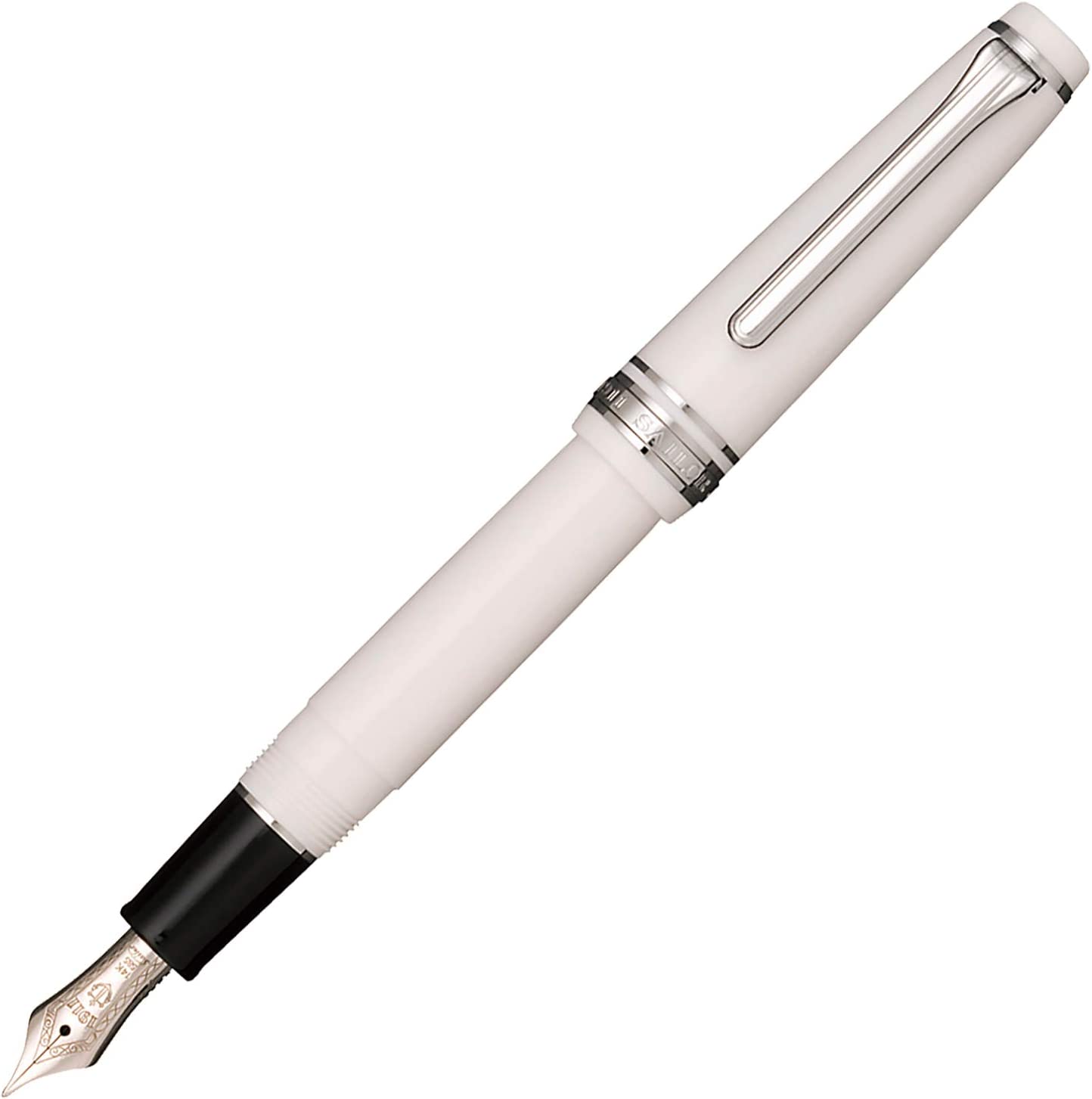 Pluma Sailor Professional Gear Slim Silver White con plumín de oro
