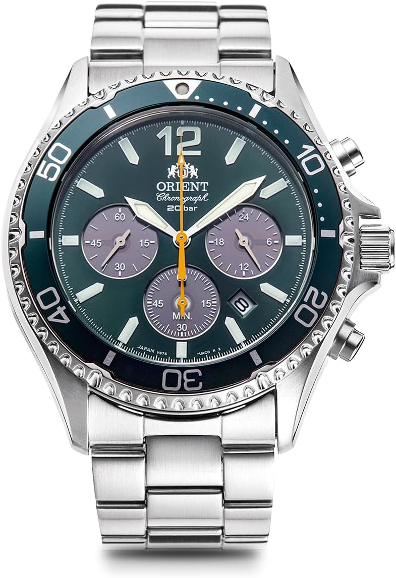 Reloj ORIENT Mako Solar Panda RN-TX0204E con esfera verde