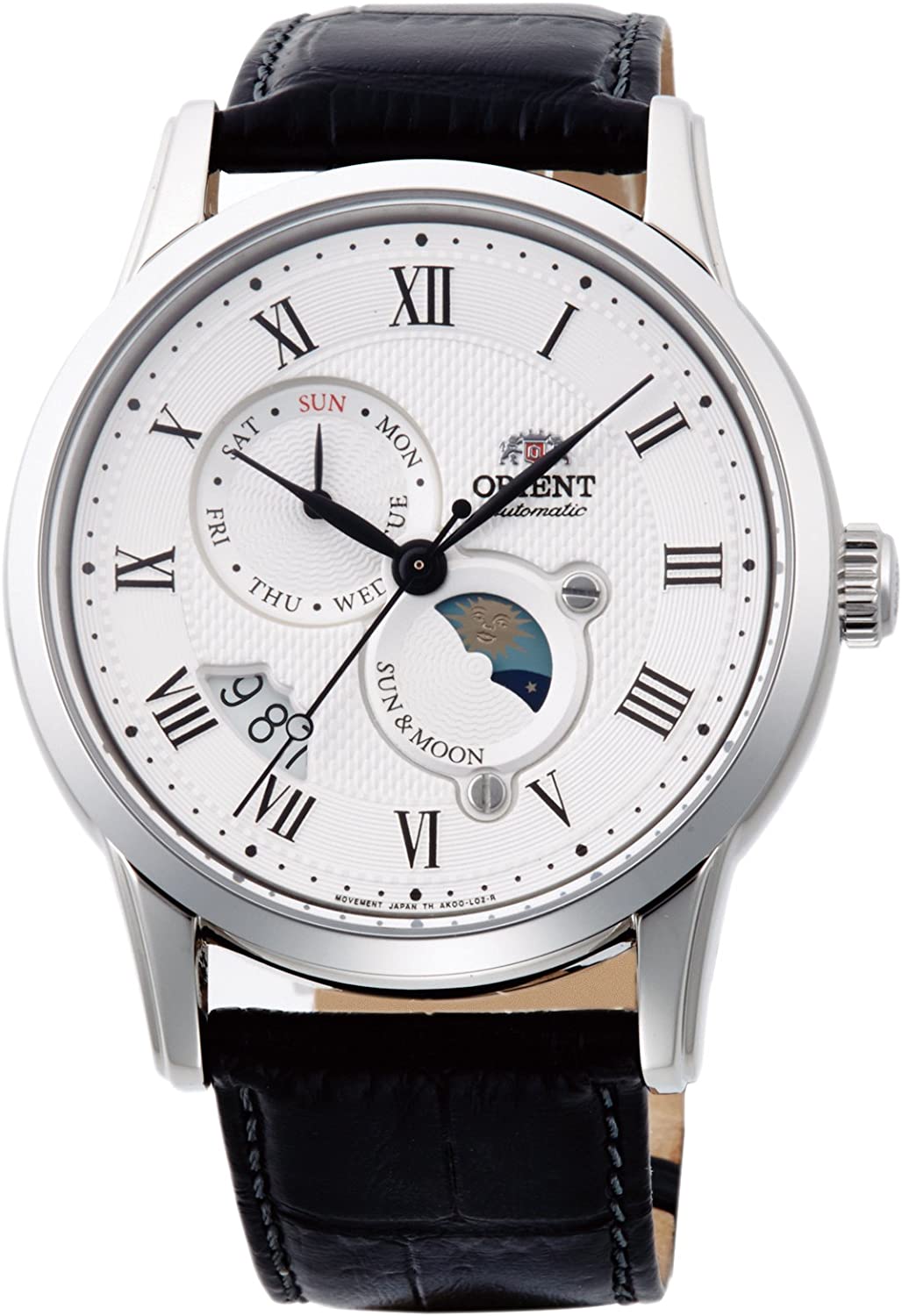 Reloj mecánico ORIENT Classic SUN & MOON RN-AK0005S con diseño elegante y funcionalidad avanzada.