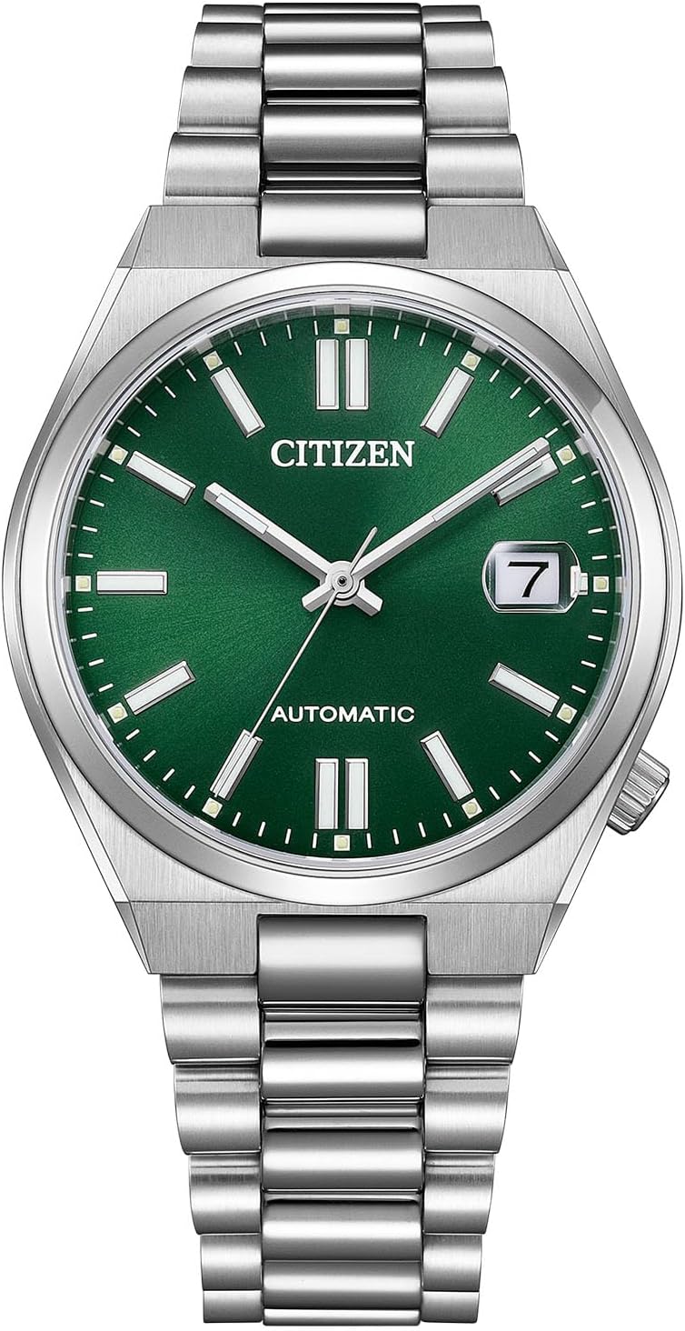 Reloj Citizen NJ0200-50X mecánico impermeable en plata y verde