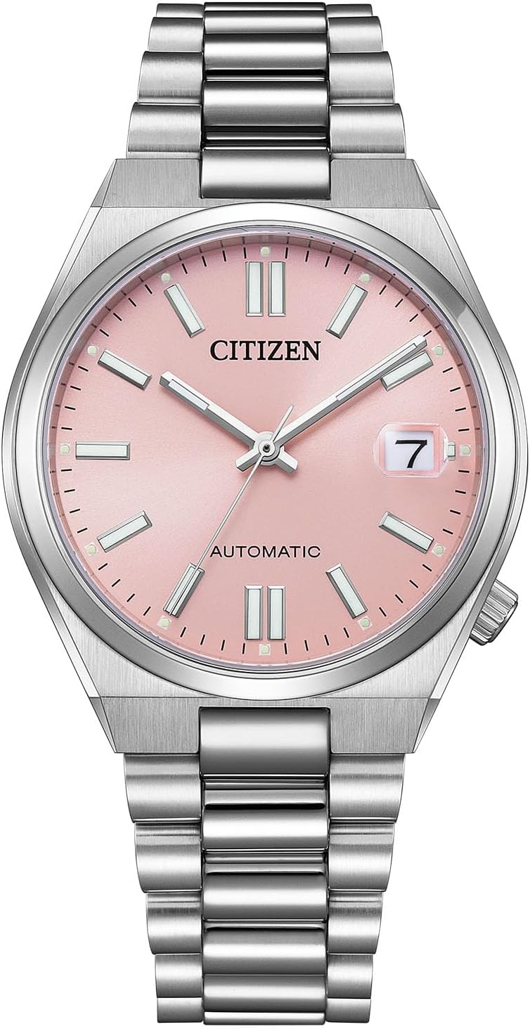 Reloj Citizen NJ0200-50Z con diseño plateado y detalles en rosa