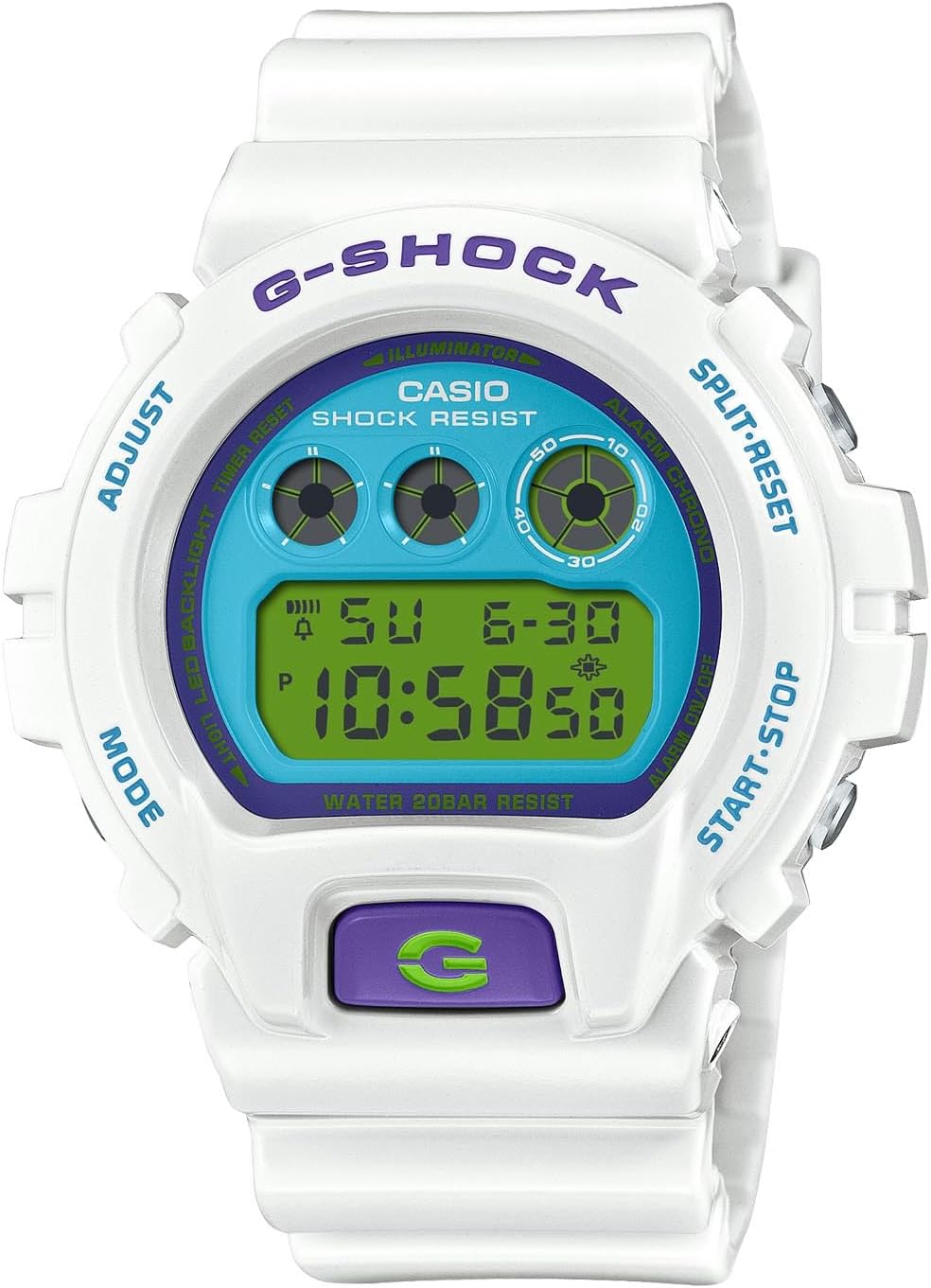 Reloj CASIO G-SHOCK DW-6900RCS-7JF en color blanco con diseño moderno