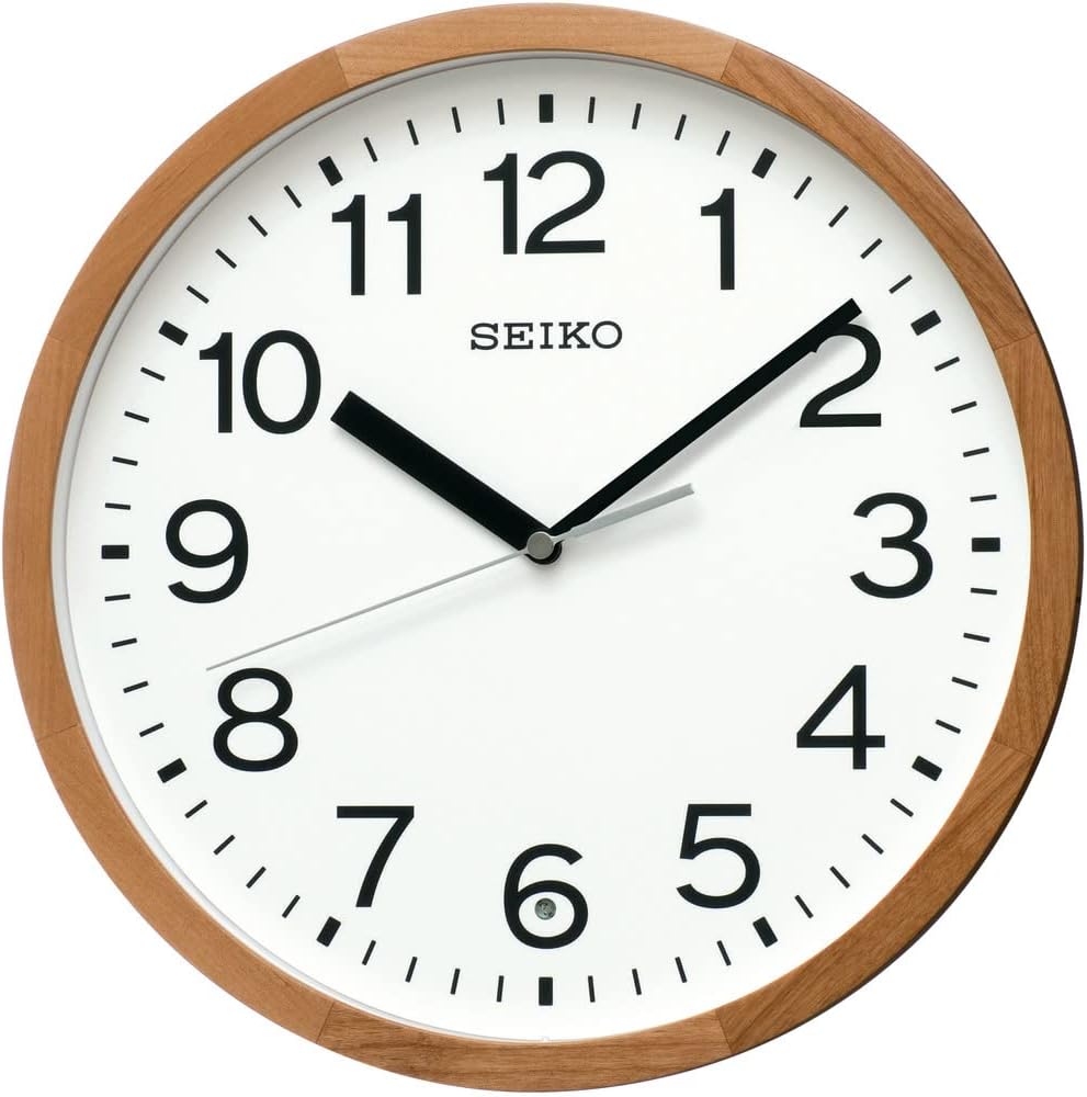Reloj de pared Seiko KX249B con marco de madera natural