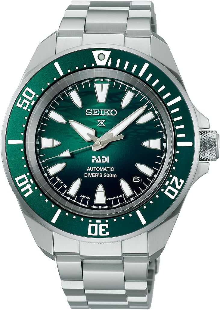 Reloj SEIKO Prospex Diver Mechanical PADI SBDY135 en fondo azul