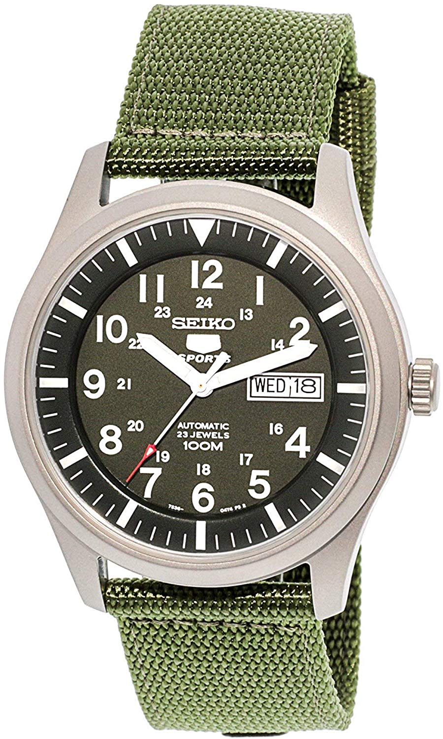 Reloj SEIKO 5 Sport Automatic Khaki Dial SNZG09K1 con correa de nylon