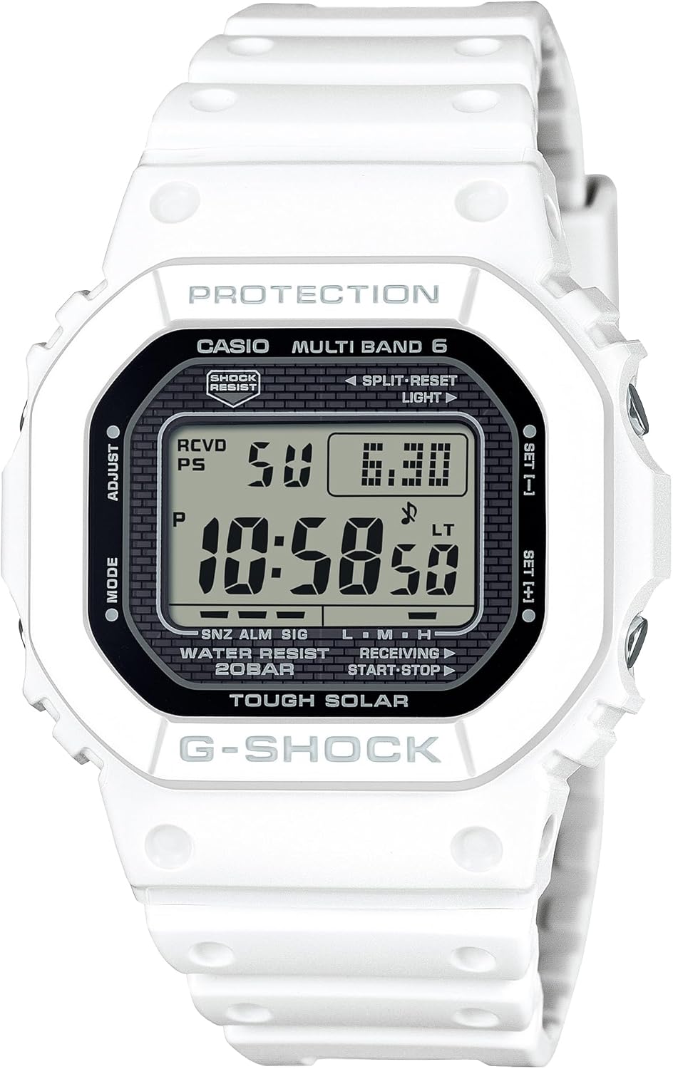 Reloj CASIO G-Shock GW-5000HS-7JF en color blanco, resistente y solar.