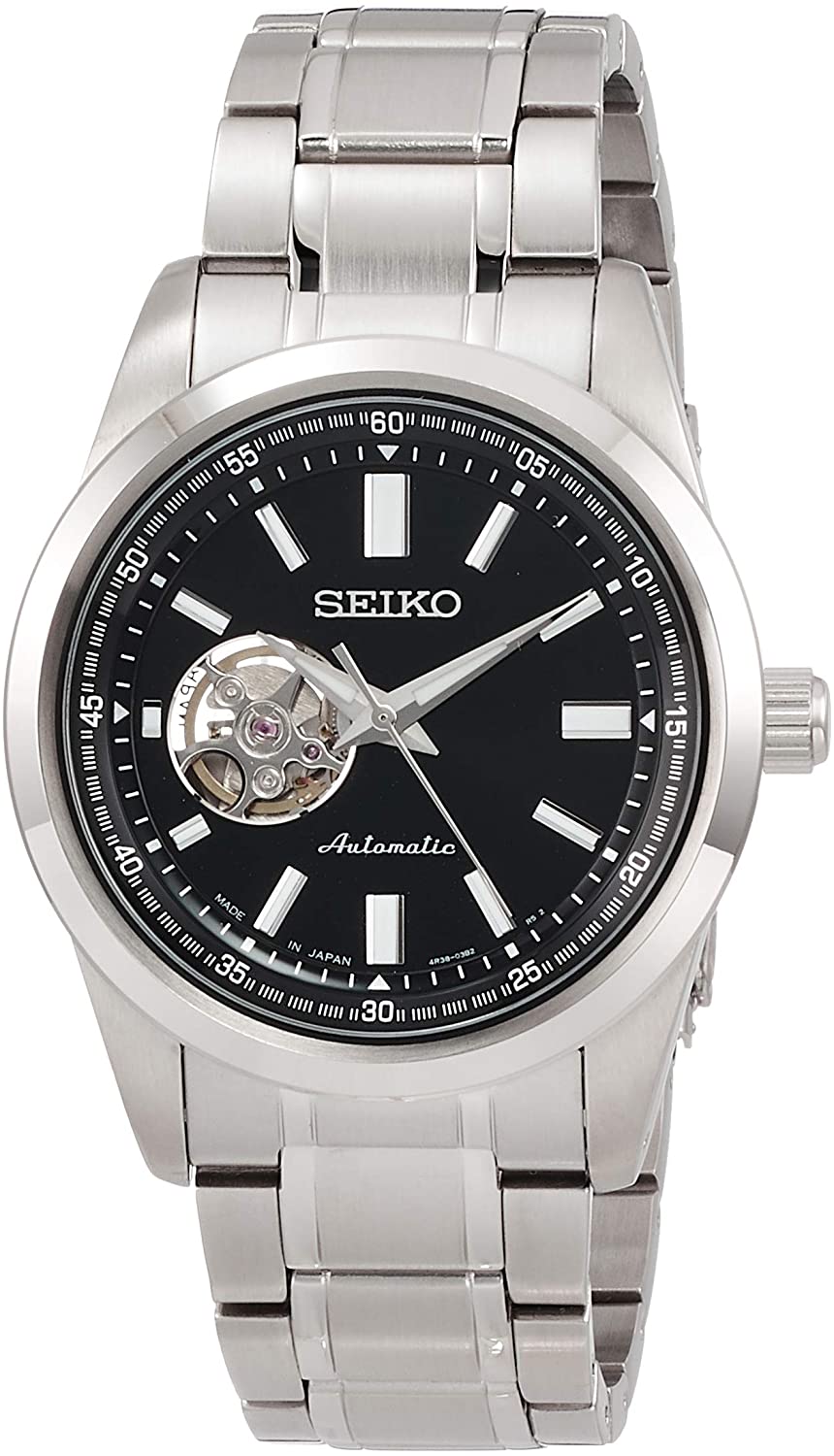 Reloj SEIKO SCVE053 mecánico con fondo transparente