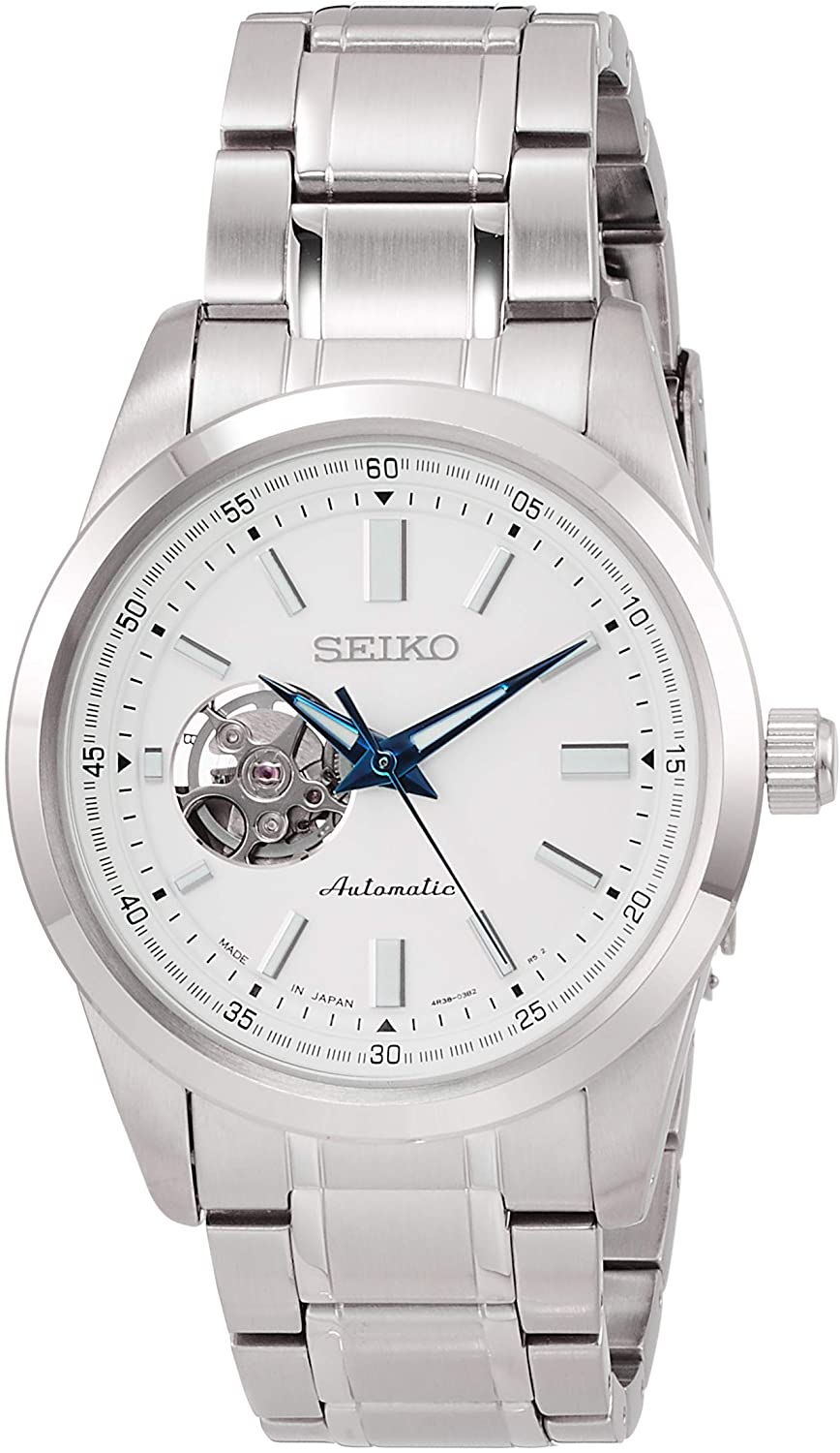 Reloj SEIKO SCVE049 mecánico con diseño Open Heart y resistencia al agua