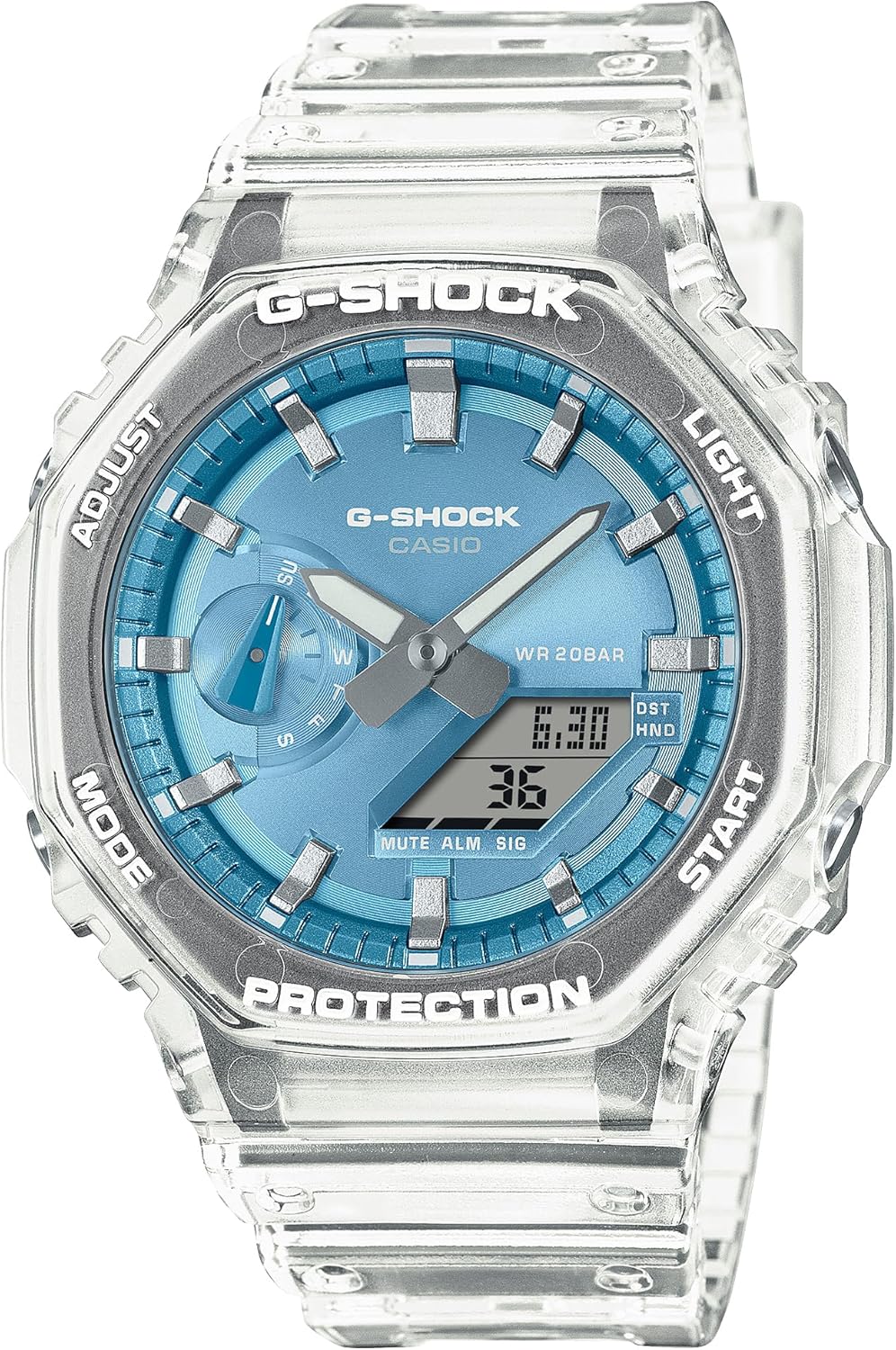 Reloj CASIO G-Shock GA-2100BM-7A2JF con diseño metálico brillante