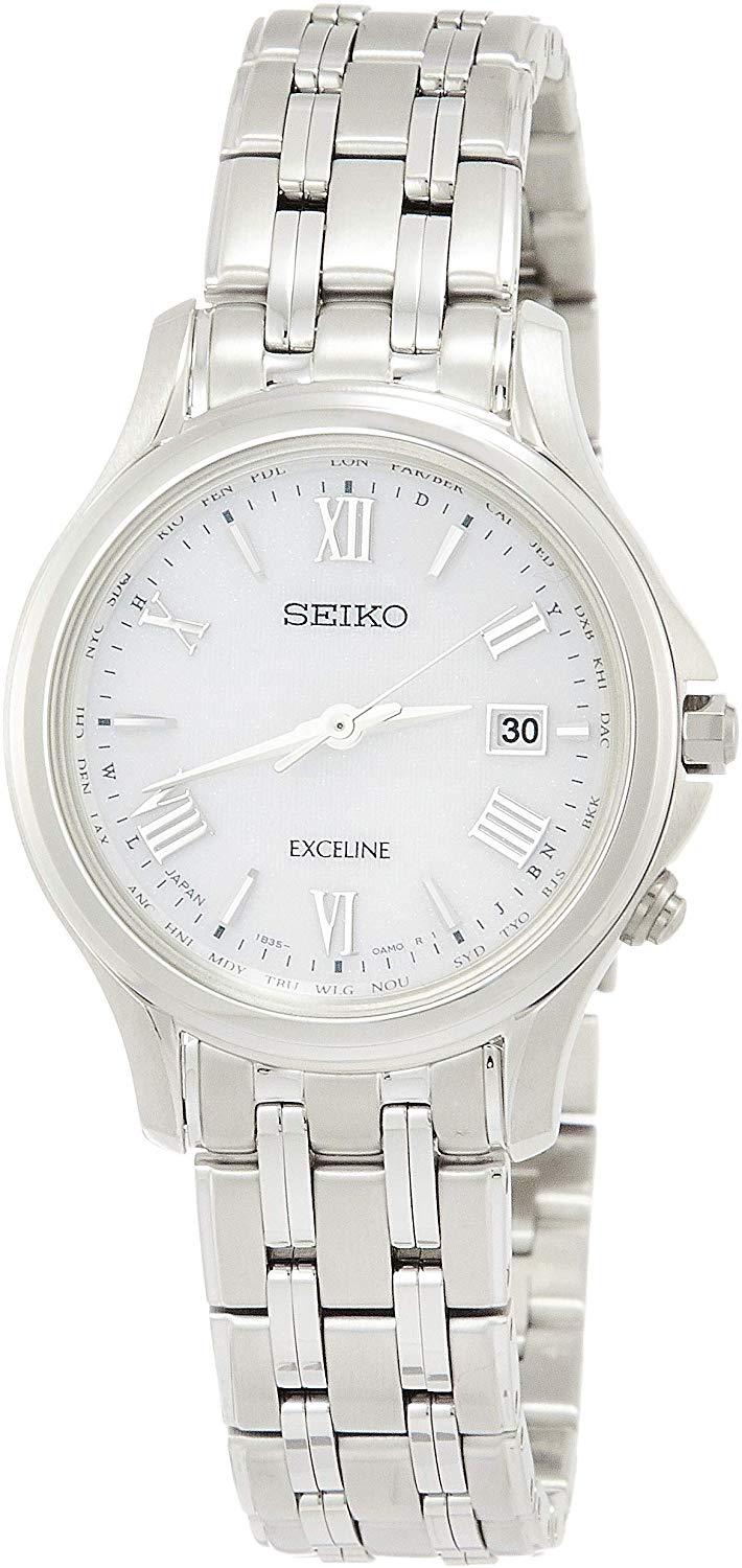 Reloj SEIKO EXCELINE SWCW161 con esfera blanca y cristal de zafiro curvado