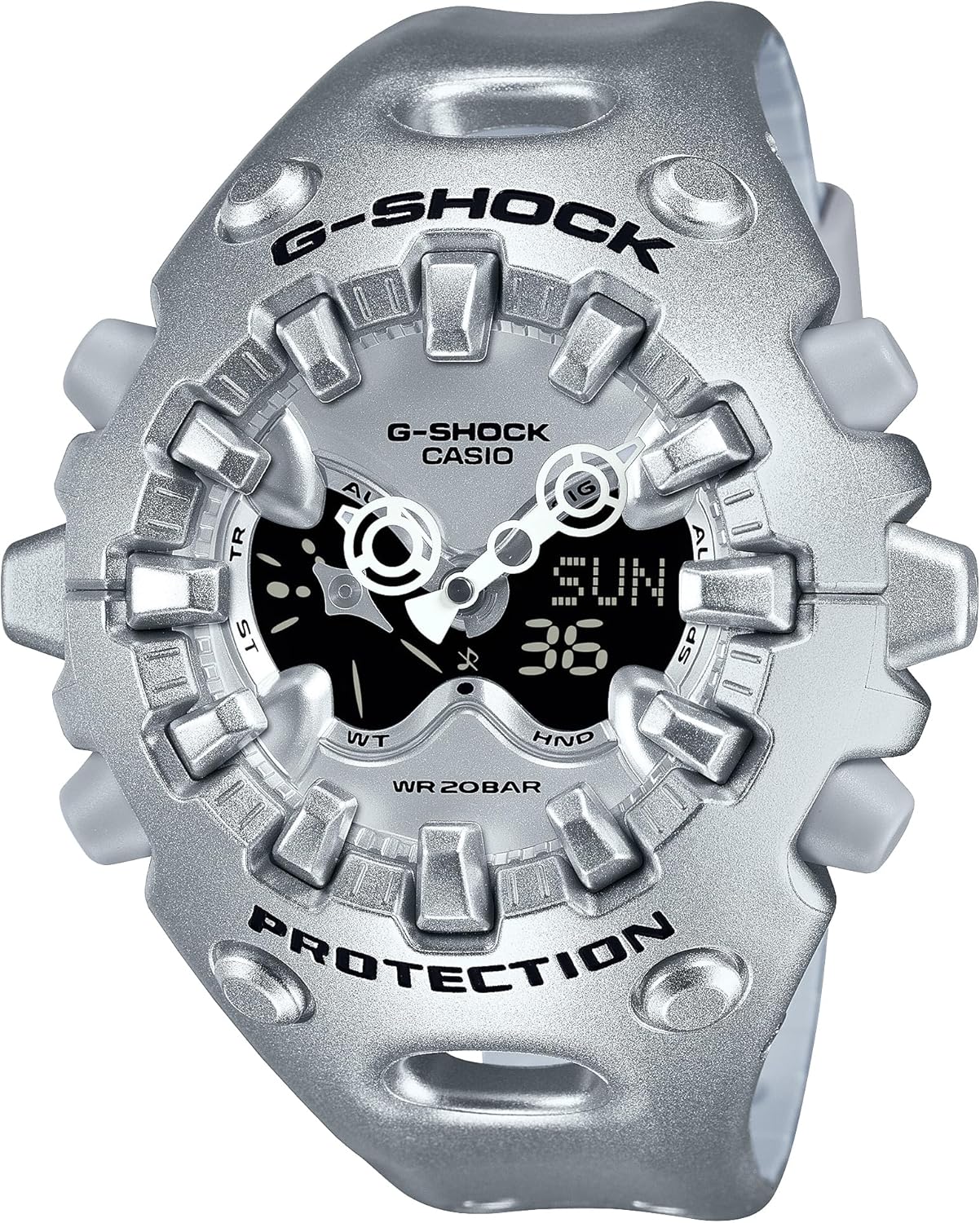 Reloj CASIO G-Shock GA-V01A-8AJF en color plata con diseño moderno y resistente.