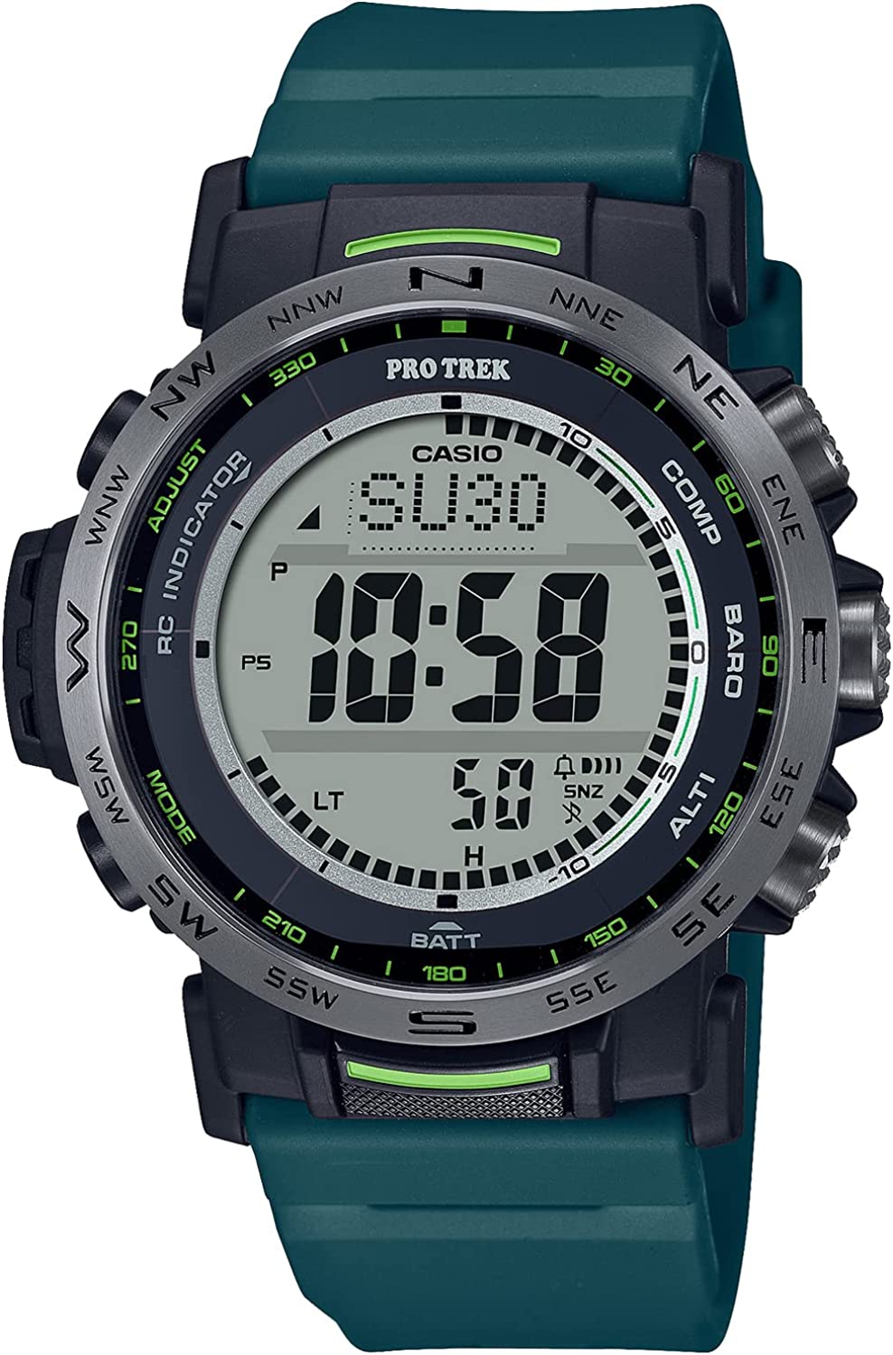 Reloj CASIO PRO TREK PRW-35Y-3JF con pantalla digital y funciones avanzadas para actividades al aire libre.