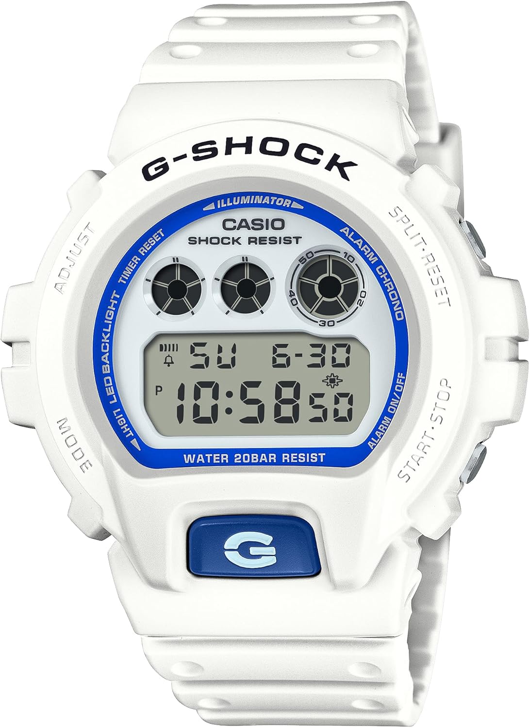 Reloj CASIO G-Shock DW-6900HDS-7JF de color blanco y azul