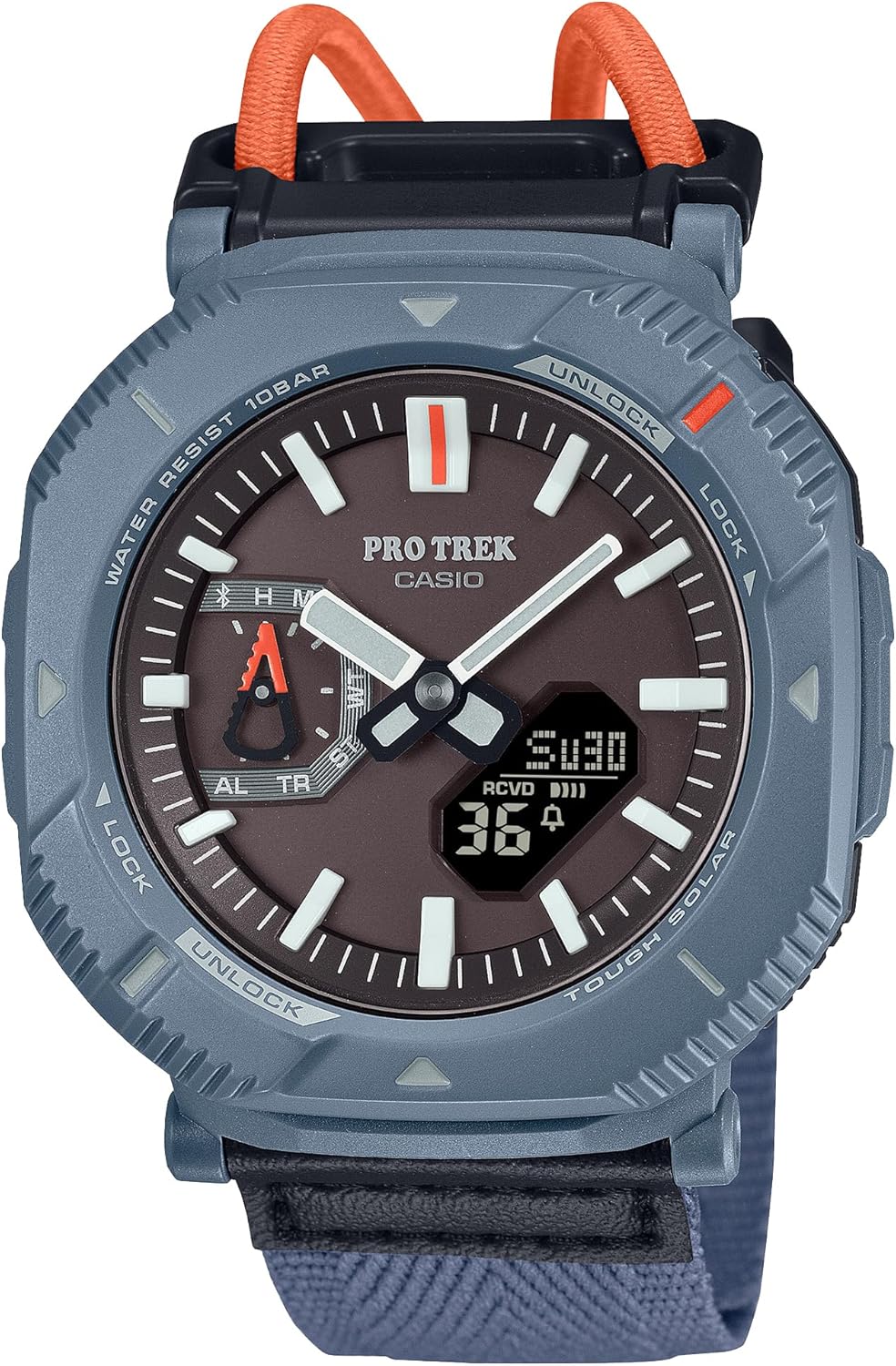 Reloj CASIO PRO TREK PRJ-B001B-2JF en color azul polvo, ideal para actividades al aire libre.