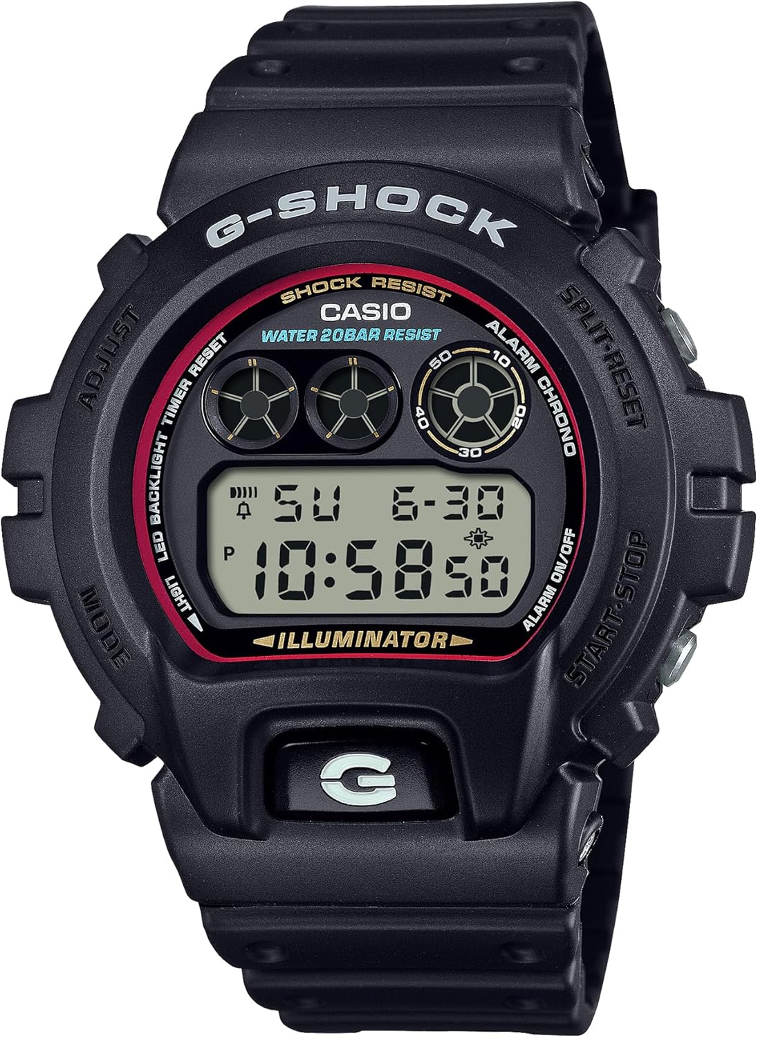 Reloj CASIO G-SHOCK DW-6900RL-1JF negro con colores icónicos