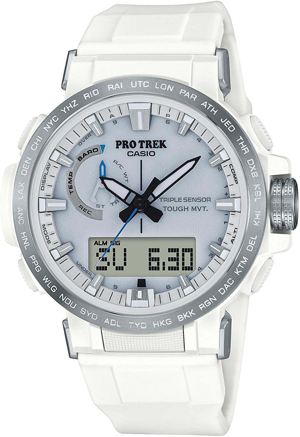 Reloj CASIO PRO TREK PRW-60-7AJF con diseño resistente y funciones avanzadas para actividades al aire libre.